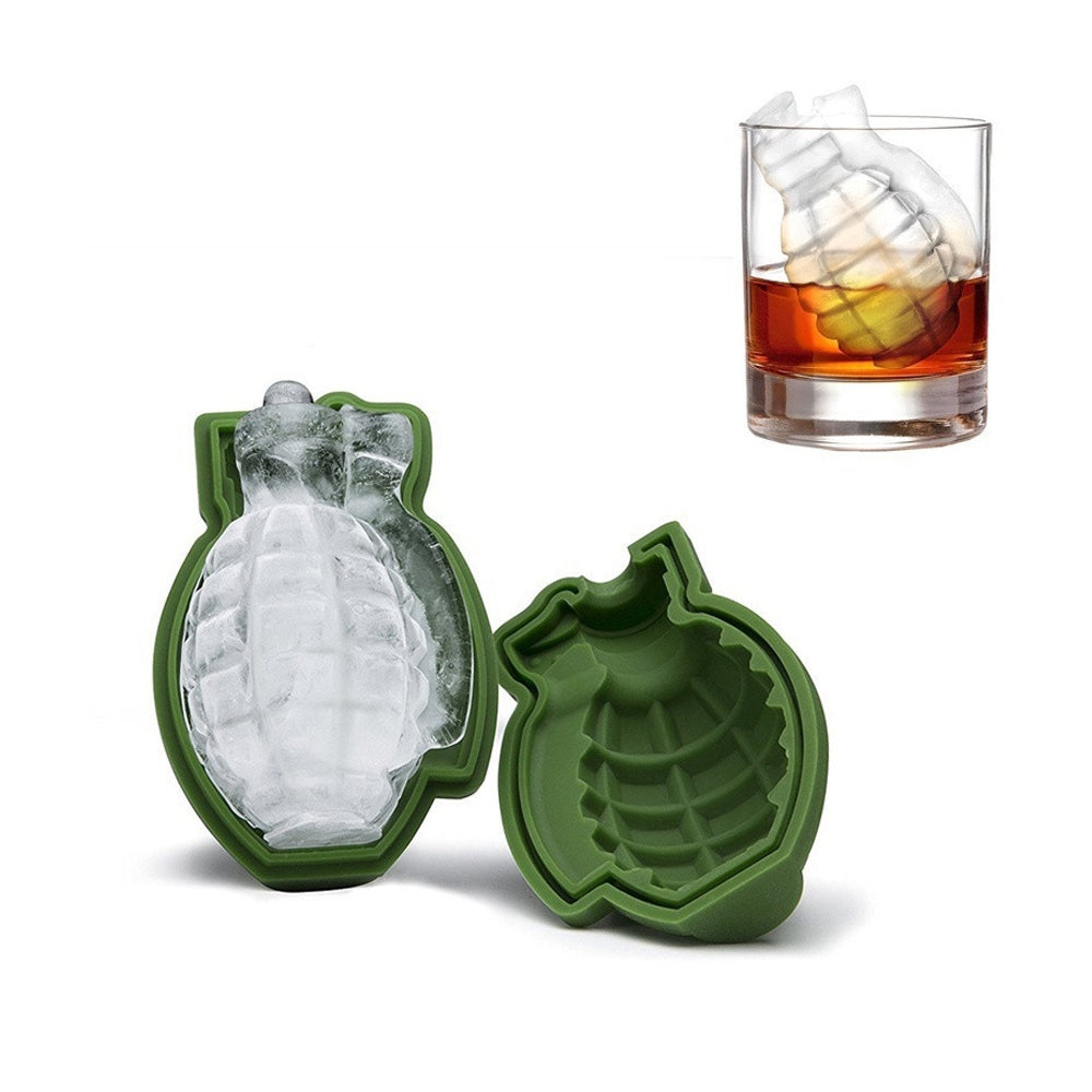 Grenade Shape 3D Ice Cube Mold Maker Silicone Trays Tool