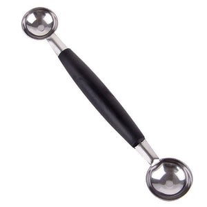 Stainless Steel Double Headed Spoon for Fruit Ice Cream Melon Pill Scoop