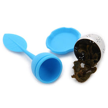 Load image into Gallery viewer, Silicone Handle Leaf Tea Infuser Steel Ball Strainer with Drip Tray