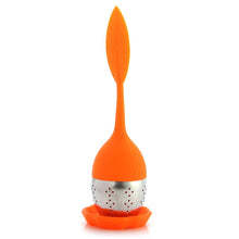 Load image into Gallery viewer, Silicone Handle Leaf Tea Infuser Steel Ball Strainer with Drip Tray