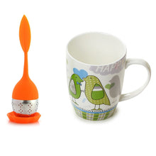 Load image into Gallery viewer, Silicone Handle Leaf Tea Infuser Steel Ball Strainer with Drip Tray