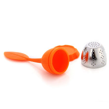 Load image into Gallery viewer, Silicone Handle Leaf Tea Infuser Steel Ball Strainer with Drip Tray