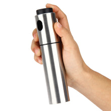 Load image into Gallery viewer, Silver Stainless Steel Olive Oil Spraying Bottle Vinegar Sprayer 135ml