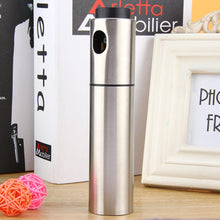 Load image into Gallery viewer, Silver Stainless Steel Olive Oil Spraying Bottle Vinegar Sprayer 135ml