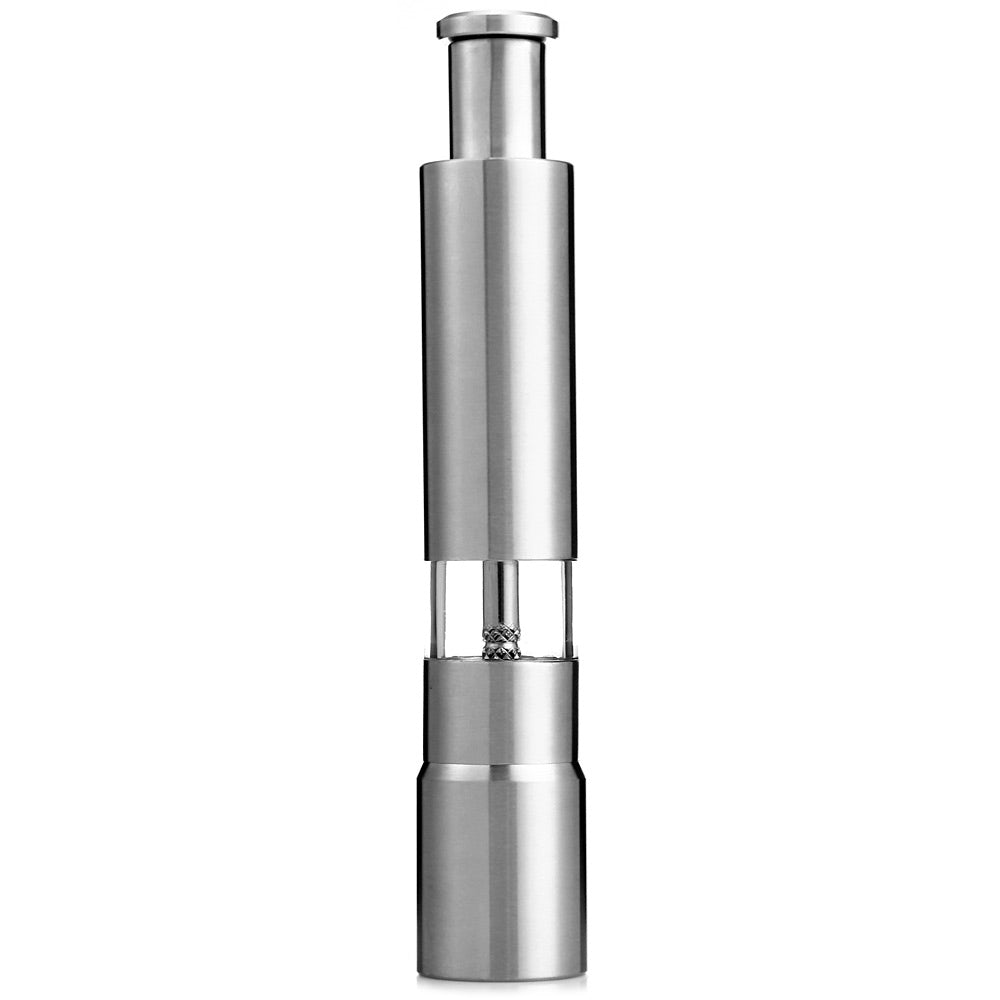 Stainless Steel Thumb Push Manual Salt Pepper Spice Mill Grinder