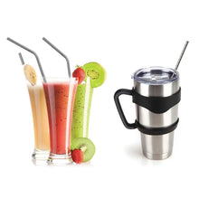 Load image into Gallery viewer, Food Grade Stainless Steel Metal Reusable Drinking Straws Set for Cocktail Latte Iced Tea with 2 Cleaning Brushes