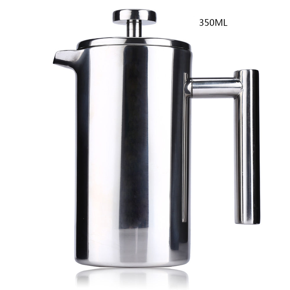 350ML Stainless Steel Insulated Coffee Tea Maker with Filter Double Wall