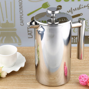 800ML Stainless Steel Insulated Coffee Tea Maker with Filter Double Wall