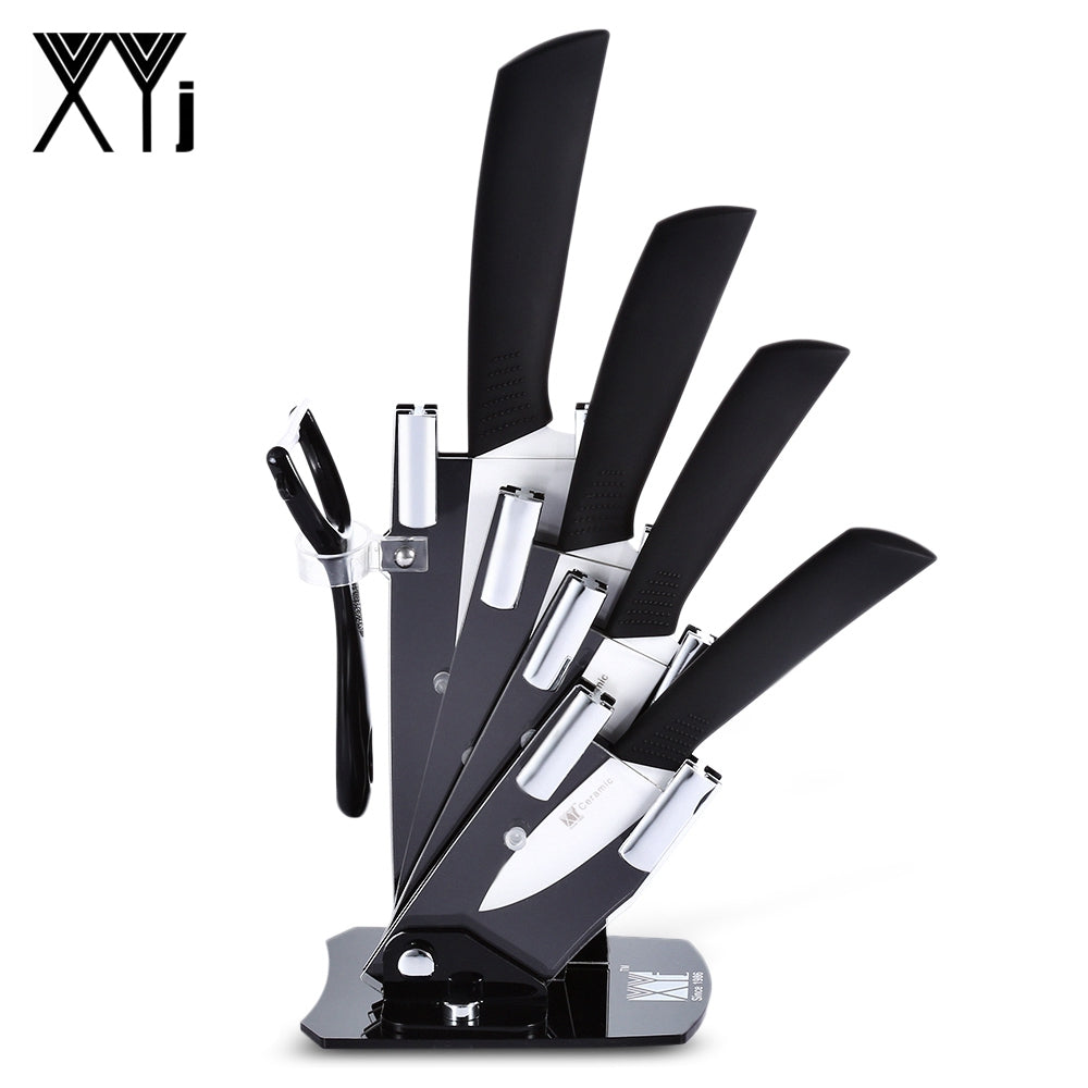 xyj 6 in 1 Sharp Kitchen Ceramic Knives Kit with Peeler Holder