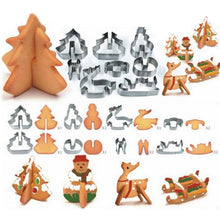 Load image into Gallery viewer, Hoard 8PCS 3D Christmas Scenario Cookie Cutter Mold Set Stainless Steel Fondant Cake Mould