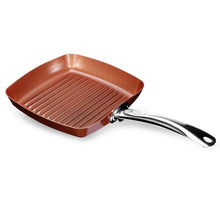 Load image into Gallery viewer, Non-stick Copper Frying Square Grill Pan with Ceramic Coating