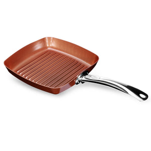 Non-stick Copper Frying Square Grill Pan with Ceramic Coating