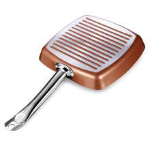 Load image into Gallery viewer, Non-stick Copper Frying Square Grill Pan with Ceramic Coating