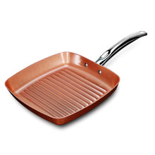 Load image into Gallery viewer, Non-stick Copper Frying Square Grill Pan with Ceramic Coating