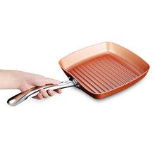 Load image into Gallery viewer, Non-stick Copper Frying Square Grill Pan with Ceramic Coating