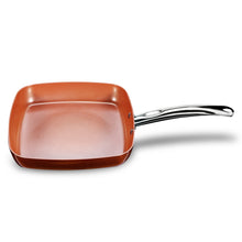 Load image into Gallery viewer, Non-stick Copper Square Frying Pan with Ceramic Coating