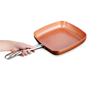 Non-stick Copper Square Frying Pan with Ceramic Coating