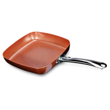 Load image into Gallery viewer, Non-stick Copper Square Frying Pan with Ceramic Coating