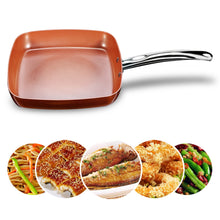 Load image into Gallery viewer, Non-stick Copper Square Frying Pan with Ceramic Coating