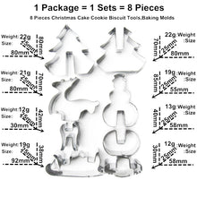 Load image into Gallery viewer, Hoard 8PCS 3D Christmas Scenario Cookie Cutter Mold Set Stainless Steel Fondant Cake Mould