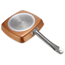 Load image into Gallery viewer, 2pcs Non-stick Copper Frying Pans Square Griddles Skillets