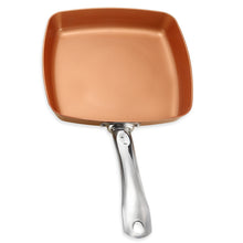 Load image into Gallery viewer, Non-stick Copper Square Frying Pan with Ceramic Coating