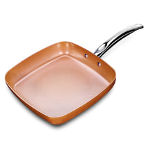 Load image into Gallery viewer, Non-stick Copper Square Frying Pan with Ceramic Coating