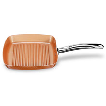 Load image into Gallery viewer, Non-stick Copper Frying Square Grill Pan with Ceramic Coating