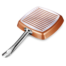 Load image into Gallery viewer, Non-stick Copper Frying Square Grill Pan with Ceramic Coating