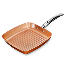 Load image into Gallery viewer, Non-stick Copper Frying Square Grill Pan with Ceramic Coating