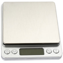 Load image into Gallery viewer, i2000 3kg 0.1g Mini Digital Scale Stainless Steel Platform Blue Backlight Display Weighing Tool with Tray