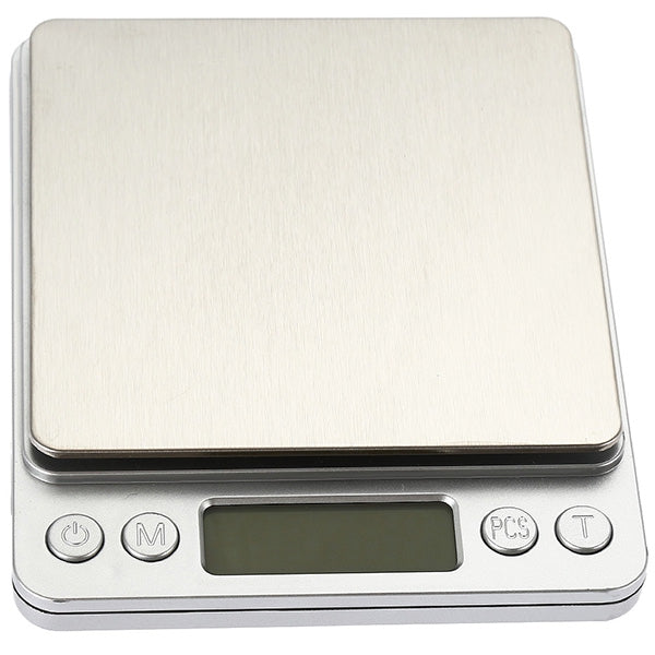 i2000 3kg 0.1g Mini Digital Scale Stainless Steel Platform Blue Backlight Display Weighing Tool with Tray